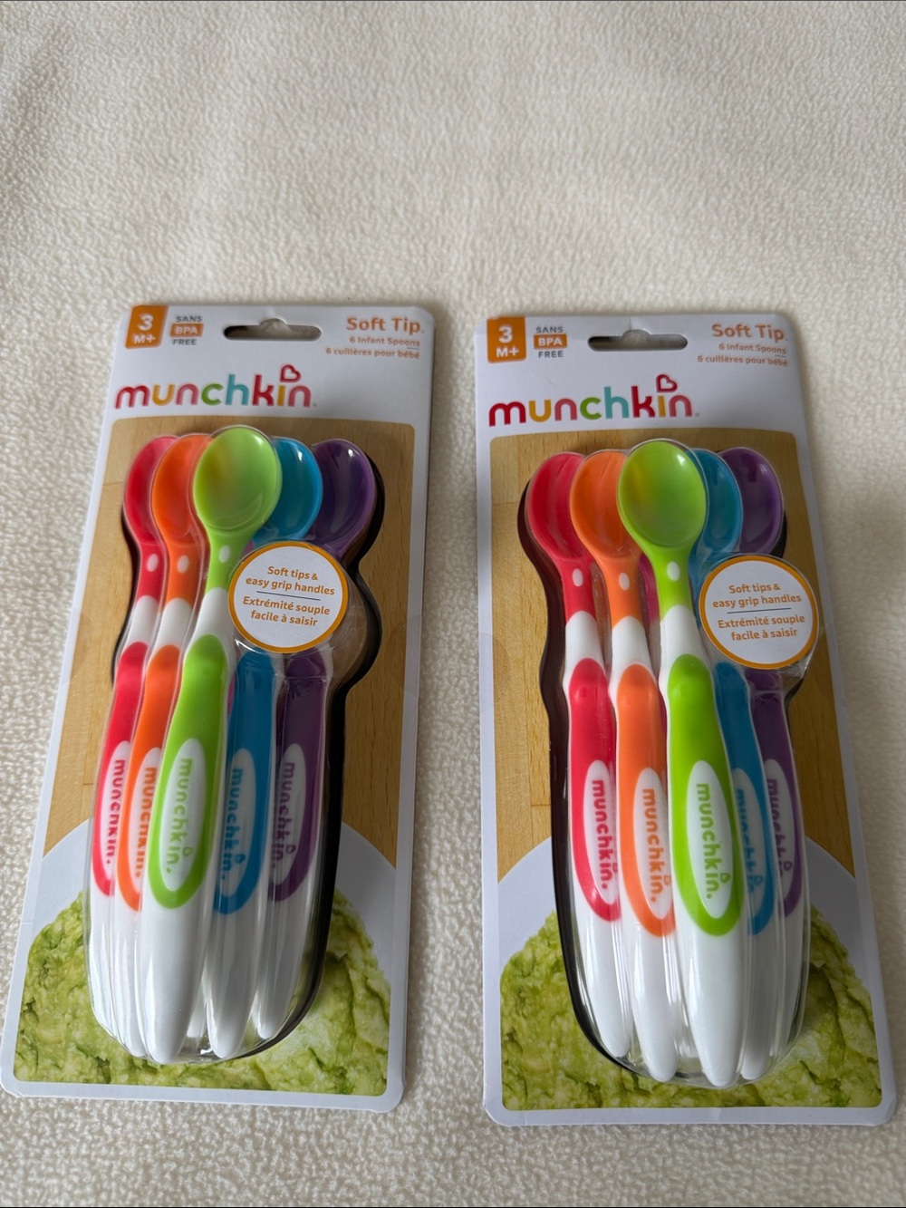Munchkin Soft Tip Baby Spoons - Red, Orange, Green, Blue, Purple
